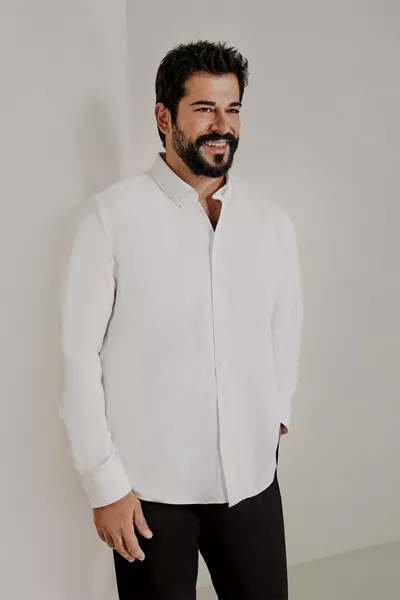 Мужская бело-голубая 2-шт. пакет рубашек из хлопкового оксфорда, легко гладятся, приталенный узкий крой