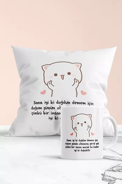 On ne peut naître que si bon : Ensemble de coussin et tasse cadeau imprimé