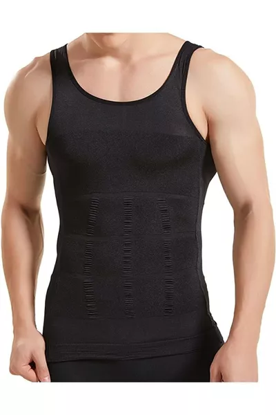 كورسيه رجالي من تورينوفا لمنع الترهل وشد الجسم، لون أسود
