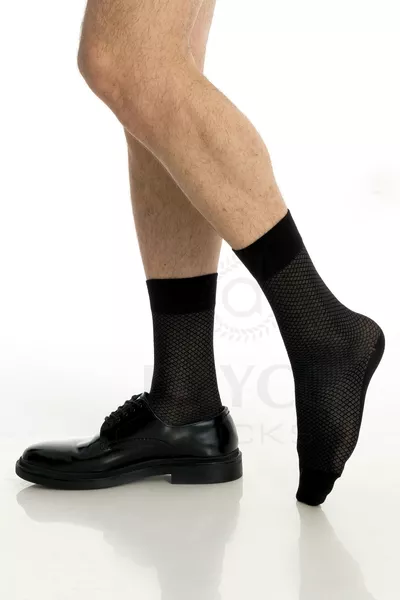 جوارب صيفية رجالية بدون خياطة من البامبو، مجموعة مكونة من 6 قطع مع نقش، مع علبة -  