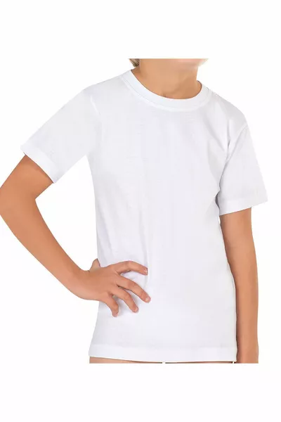 Özkan  5-Pack Boys' % Cotton Ribbed Tank, Stretchy and Comfortable, Short Sleeve, Closed Neck T-Shirt