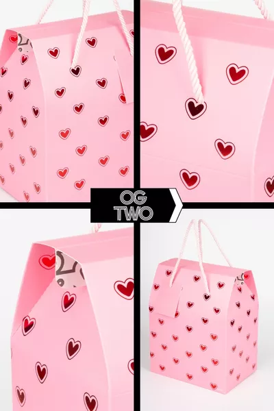 Премиум концептуален дизайнерски подаръчна кутия Коледна подаръчна опаковка Подарък с розово сърце -  см