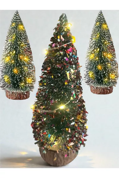 (1 Stück  cm glitzernder dreistufiger Weihnachtsbaum mit Tageslicht, 2 Stück selbstleuchtende  cm) 3-teiliges Weihnachtsbaum-Set