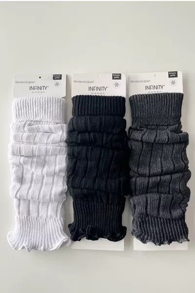 مجموعة مكونة من 3 قطع: أسود & أبيض & رمادي غامق، جوارب نسائية سميكة ممتازة للتمارين الهوائية الطويلة
