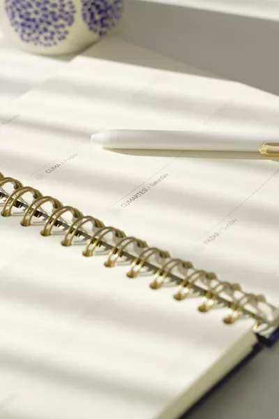  Спирална ленена вечна планировачка тетрадка тъмносиньо