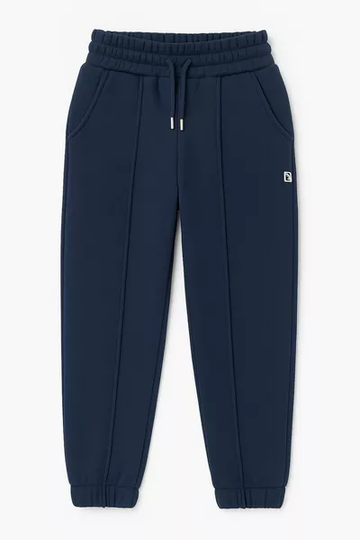 Elastic, Lined, Pocketed, Comfortable Unisex Kids Sweatpants Navy