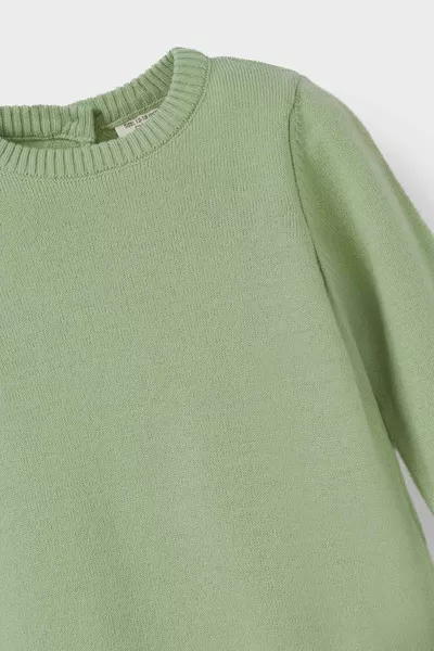 Baby Girl Crew Neck Basic Plain Knit Sweater au