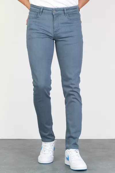 Men's Blue Slim Fit Washed Stretch Denim Jeans 