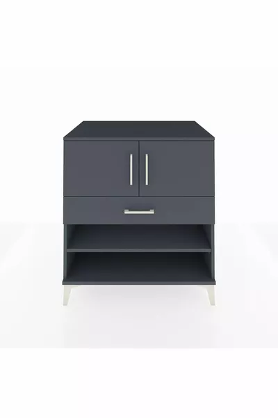 Kronos Dresser with 3 Shelves, 1 Drawer, 2 Doors, Anthracite-Anthracite