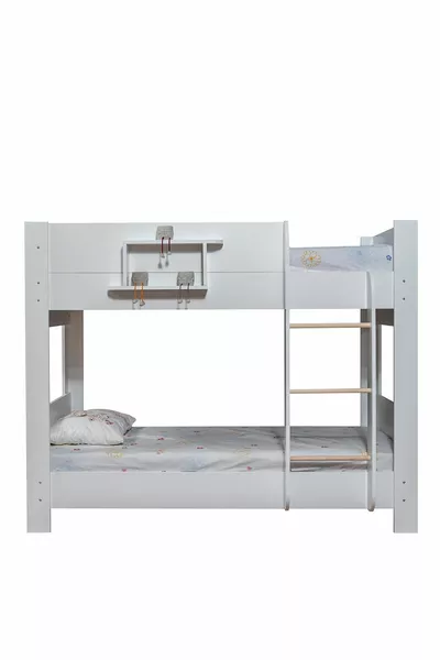 Кровать-чердак, двухъярусная кровать Delfino - белая