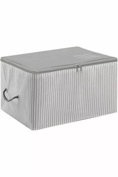 نسيج المنزل حقيبة صغيرة الحجم مخططة باللون الرمادي للأغراض والأشياء  x  x  سم