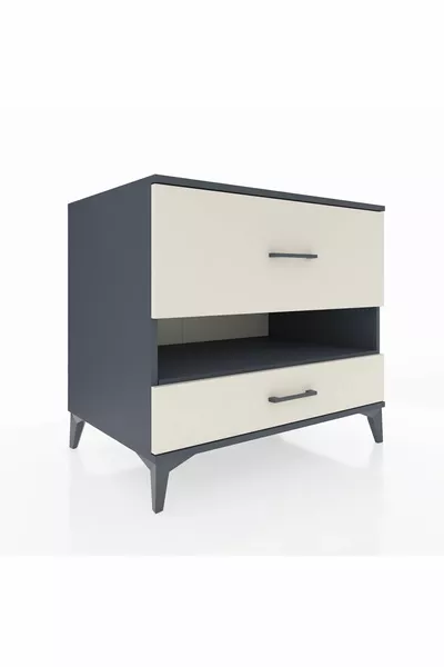 خزانة كرونوس بدرجين ورف واحد أنثراسيت-حجر العقيق