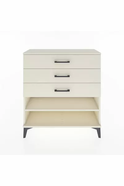 خزانة أرجس بدرجين وثلاثة رفوف حجر القمر-حجر القمر