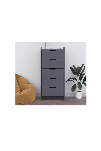 LODOS DRESSER, ANTRACIET, 5 LADEN