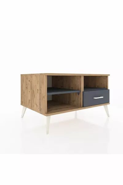 Kronos Şifonyer 2 Raflı Tek Çekmeceli  Çam-Antrasit