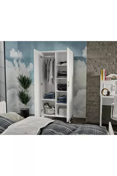 Snow Country Style Children's Room Set - 4 Pieces, All Made of Premium Quality MDF