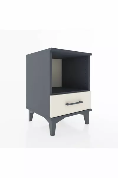 Hyperion Komodin Tek Raflı Tek Çekmeceli  Antrasit-Aytaşı
