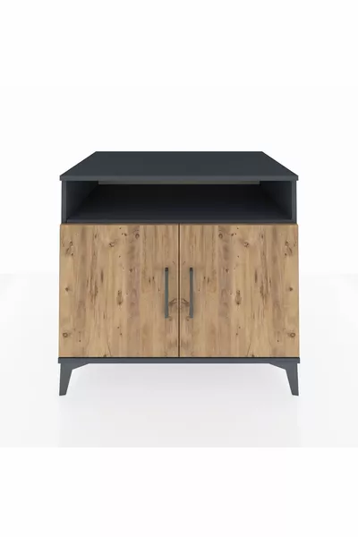 Kronos Şifonyer 2 Raflı 2 Kapaklı  Antrasit-Çam