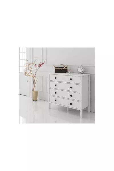 VENEZİA MİNİFİKS ŞİFONYER, WOOD BEYAZ, 5 ÇEKMECELİ