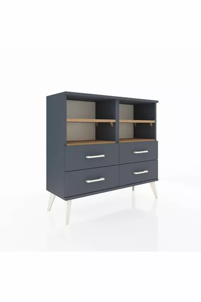 Arges Dressoir 4 Planken 4 Laden Antraciet-Spar/Antraciet