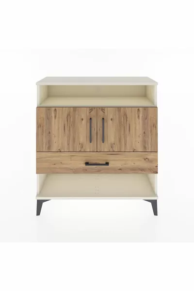 خزانة أرجيس مع رفوف 3 ودرج واحد و2 أبواب، لون حجر القمر-صنوبر