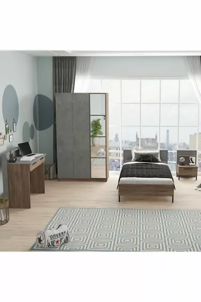 New Home Youth Room Set Coffee-Concrete -cg