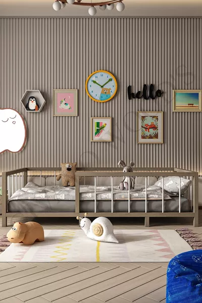 Thorin Baby- und Kinderbett Montessori aus MDF mit Holzoptik