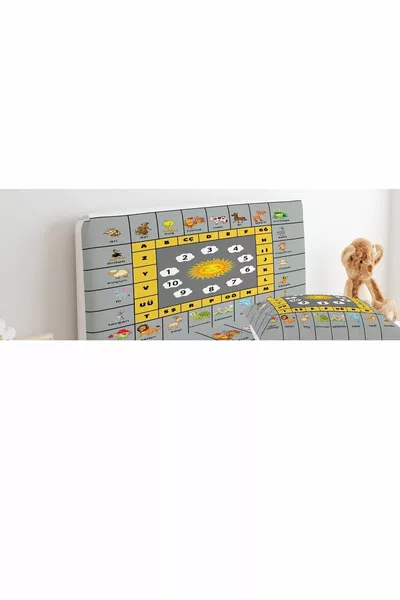 غطاء رأس السرير حيوانات، أرقام وحروف الأبجدية