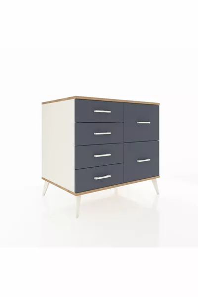 Kronos Dressoir 6 Lade Edelsteen-Grijs/Antraciet