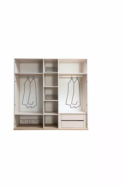 Uriel 5-türiger Schrank (Schlafzimmer-Schrankset)