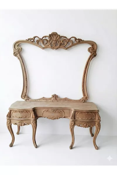 Kajmer Hand-Carved Beech Wood Dresser Set | Premium Handcrafted