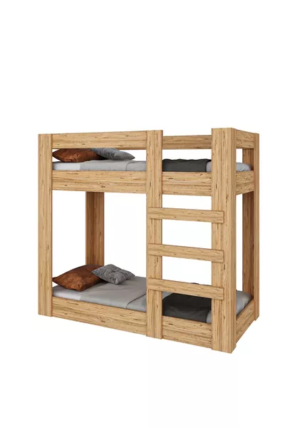 سرير بطابقين شبابي متوافق مع السرير من خشب الصنوبر العتيق