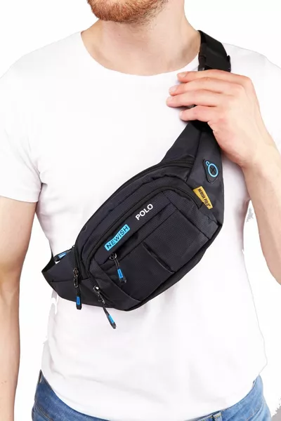 Schwarze Unisex wasserdichte Kopfhörer-Tasche mit Quertragegurt, Schulter-Sportgürtel-Tasche für den täglichen Spaziergang im Freien