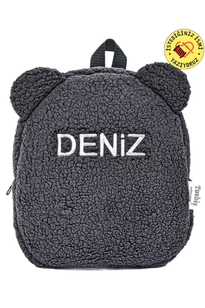 [SCRIVIAMO IL NOME CHE VUOI CON RICAMO] Zaino per bambini Teddy Antracite 0-8 anni, Asilo-nido