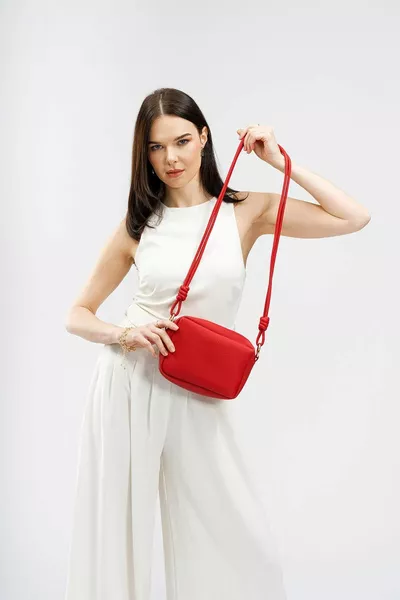 Women's Mini Shoulder Bag with Cross Strap and Zipper
