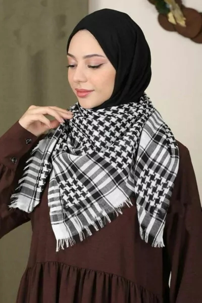 Хлопковый платок Пуши, Пошу, Кефия Белый Шаль  