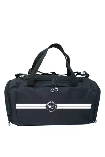 Унисекс черна спортна чанта с отделения