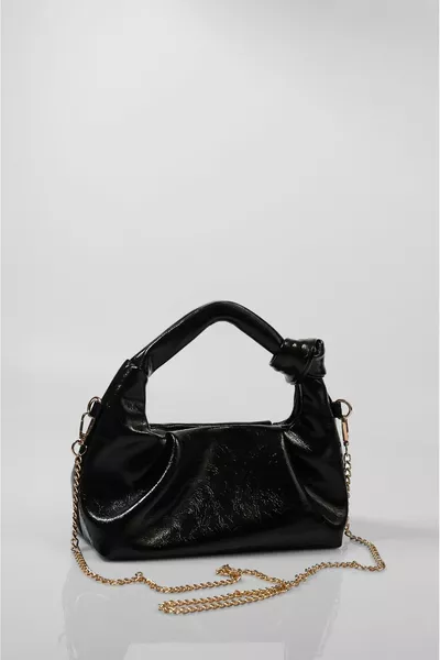 Women's Black Mini Chain Hand and Shoulder Bag