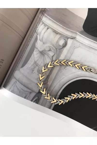 Braccialetto standard VIP con pietre, classico, a doppio colore, qualità taglio V