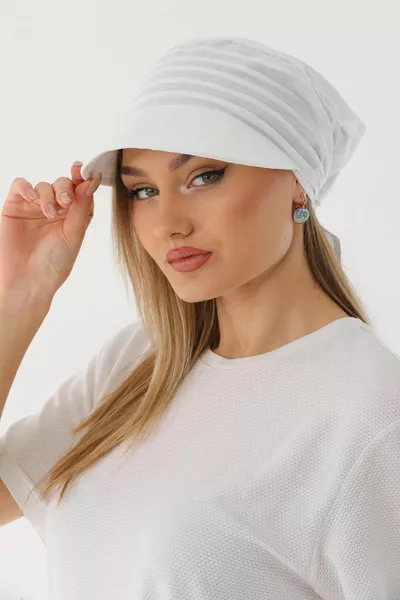 Bandana con visiera bianca stile safari