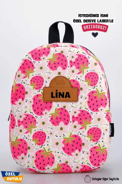 [NOM QUE VOUS SOUHAITEZ ÉCRIRE] - Jardin de Fraises 0-8 Ans - Sac à Dos pour École Maternelle, Crèche