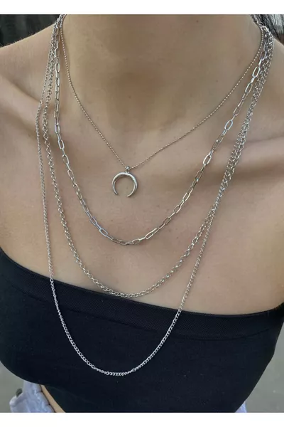 طقم قلائد نسائية مكون من 4 قطع