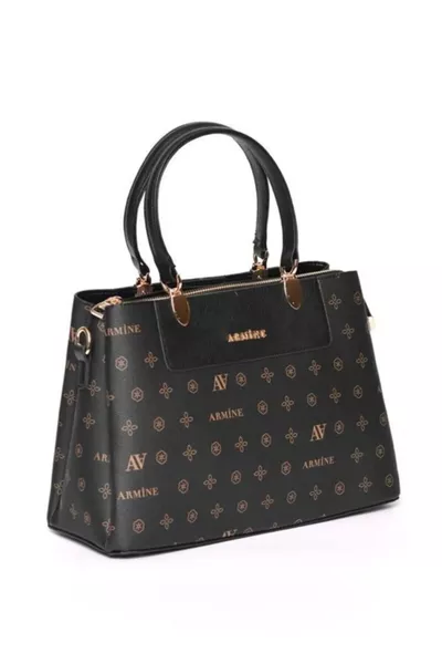 حقيبة كتف نسائية كلاسيكية  سوداء مطبوعة