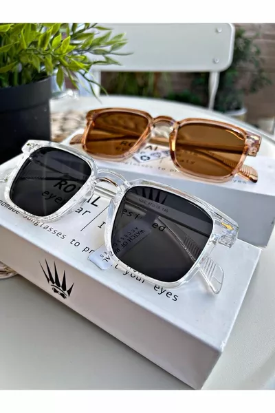 نظارة شمسية مزدوجة الطراز عتيقة شفافة باللون الرمادي الوردي للنساء والرجال حماية 