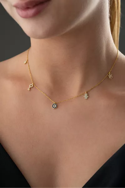  Sterling Silver Luck Gold Necklace