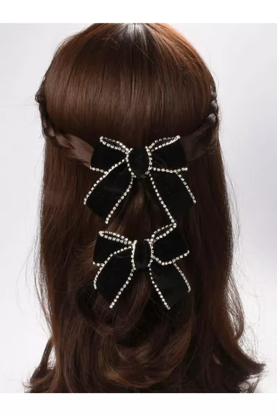 مشبك صغير من المخمل مزين بحجر الزركون، عدد 2