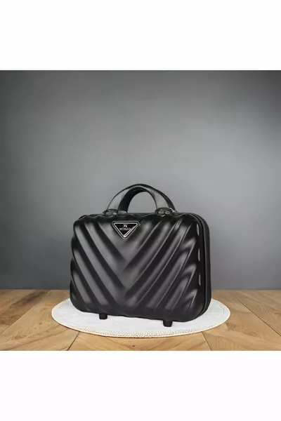 حقيبة مكياج لوطس للباطن وحقيبة يدوية باللون الأسود