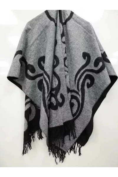 Women's Winter Double-Sided Poncho Shoulder Shawl