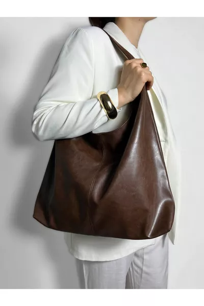Women's Bitter Coffee Large Shoulder and Tote Bag - Spacious