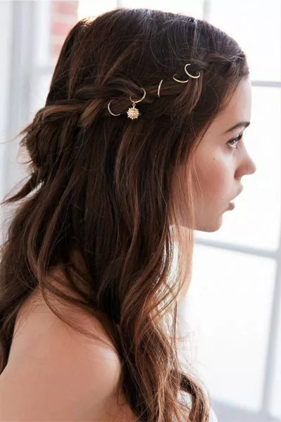 Ensemble de boucles d'oreilles pour femme Sun Shine Gold, taille unique